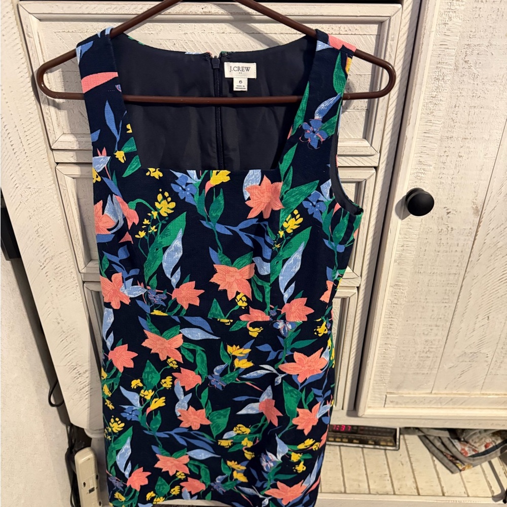 J. Crew Navy Floral Dress - Picture 1 of 4